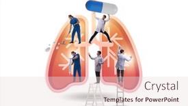  Presentation with lungs - Presentation consisting of illustration-of-doctors-examining-patient background and a lemonade colored foreground