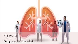  Presentation with lungs - Slide set enhanced with illustration-of-doctors-examining-patient background and a lemonade colored foreground