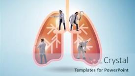  Presentation with lungs - Amazing presentation having illustration-of-doctors-examining-patient backdrop and a sky blue colored foreground