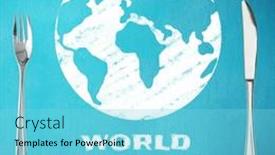  Presentation with world hunger - Theme consisting of illustration-of-fork-and-table background and a arctic colored foreground