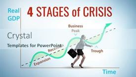 Presentation with crisis - Theme having illustration-of-four-stages background and a sky blue colored foreground