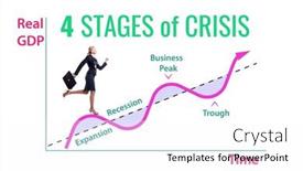  Presentation with crisis - Slide deck featuring illustration-of-four-stages background and a pink colored foreground