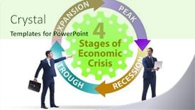  Presentation with crisis - Slide set featuring illustration-of-four-stages background and a mint green colored foreground