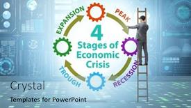  Presentation with crisis - PPT theme having illustration-of-four-stages background and a light blue colored foreground
