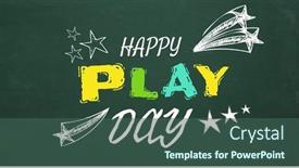  Presentation with green star - Presentation design having illustration-of-happy-play-day background and a ocean colored foreground