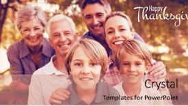  Presentation with happy thanksgiving - Cool new presentation with illustration of happy thanksgiving day backdrop and a coral colored foreground