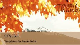  Presentation with happy thanksgiving - Colorful slides enhanced with illustration of happy thanksgiving day backdrop and a coral colored foreground