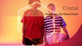  Presentation with hexagon - Slide set enhanced with illustration-of-illuminated-hexagon background and a coral colored foreground