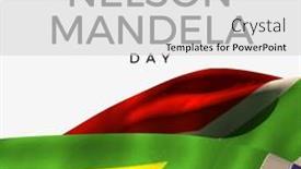 Presentation with south africa - PPT theme having illustration-of-international-nelson-mandela and a light gray colored foreground
