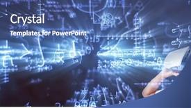  Presentation with equation - Cool new slide set with illustration of mathematical equations backdrop and a ocean colored foreground