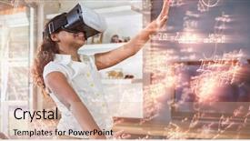  Presentation with virtual reality - Beautiful slide deck featuring illustration of mathematical equations backdrop and a lemonade colored foreground