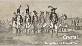  Presentation with marching band - Audience pleasing presentation consisting of illustration of military drummers band backdrop and a gray colored foreground