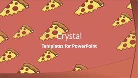  Presentation with pizza - Presentation theme with illustration-of-multiple-pizza-slices background and a coral colored foreground