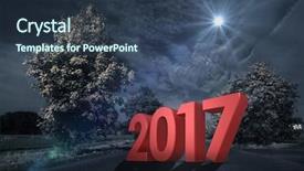  Presentation with red christmas holiday illustration - Presentation design having illustration of numbers in red background and a tawny brown colored foreground