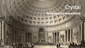  Presentation with rome italy - Audience pleasing theme consisting of illustration of pantheon in rome backdrop and a gray colored foreground