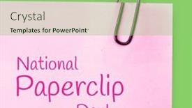  Presentation with pink green - PPT layouts having illustration-of-paperclip-on-pink and a seafoam green colored foreground