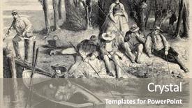  Presentation with bank - Audience pleasing presentation theme consisting of illustration of people bank fishing backdrop and a gray colored foreground