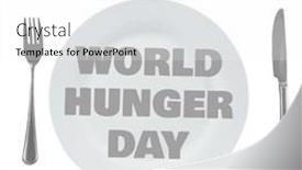  Presentation with world hunger - Presentation theme consisting of illustration-of-place-setting background and a white colored foreground
