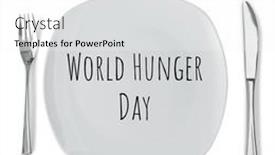  Presentation with world hunger - Slide deck having illustration-of-place-setting background and a white colored foreground