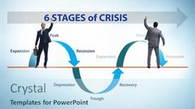  Presentation with crisis - Presentation design featuring illustration-of-six-stages background and a sky blue colored foreground