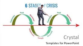 Presentation with crisis - PPT theme having illustration-of-six-stages background and a white colored foreground