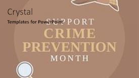  Presentation with crime prevention - Presentation theme enhanced with illustration-of-support-crime-prevention background and a coral colored foreground