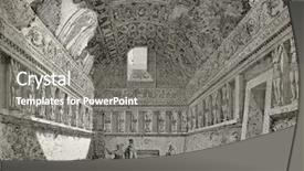  Presentation with history pompeii - Colorful PPT theme enhanced with illustration of tepidarium in pompeii backdrop and a gray colored foreground