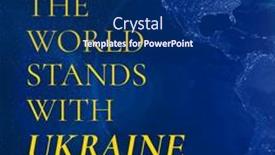  Presentation with world peace - PPT theme featuring illustration-of-the-world-stands and a navy blue colored foreground