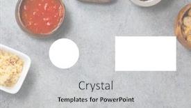  Presentation with circle - Cool new presentation design with illustration-with-blank-rectangle backdrop and a light gray colored foreground