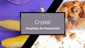  Presentation with food banana - Presentation design featuring illustration-with-cookie-banana background and a gray colored foreground