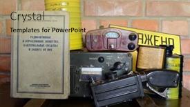  Presentation with vintage literature - Slides featuring illustrative-editirial-vintage-soviet-chemical background and a yellow colored foreground