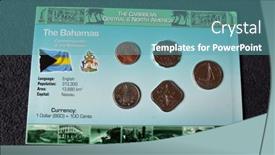  Presentation with bahamas - Beautiful theme featuring illustrative-editorial-bahamas-coins-set backdrop and a teal colored foreground