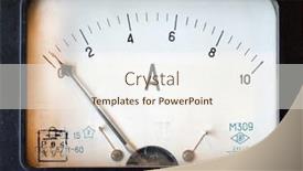  Presentation with soviet - Beautiful slide deck featuring illustrative-editorial-vintage-soviet-ampermeter backdrop and a sky blue colored foreground