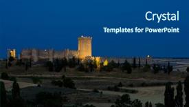  Presentation with night tapas - Amazing PPT layouts having ilumination - penaranda de duero castle backdrop and a  colored foreground