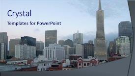 Presentation with san francisco - Presentation design consisting of ilumination - san francisco skyline financial district background and a sky blue colored foreground