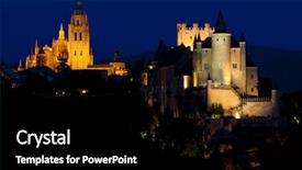  Presentation with night - Slides having ilumination - segovia at night castile background and a  colored foreground