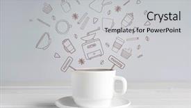  Presentation with brewed - Slides enhanced with ilustration - white cup of brewed coffee background and a light gray colored foreground