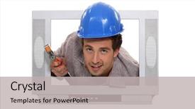  Presentation with underground cable - Audience pleasing presentation design consisting of i'm the cable guy backdrop and a light gray colored foreground