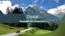 Presentation with driving road - Amazing slide deck having im stubaital road in austria backdrop and a ocean colored foreground