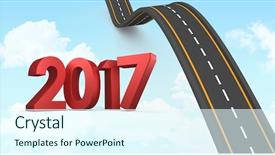  Presentation with bumpy road - Presentation having image 3d of bumpy road background and a  colored foreground