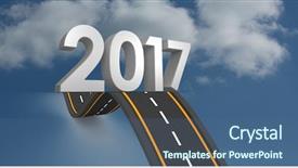  Presentation with bumpy road - Beautiful PPT theme featuring image 3d of bumpy road backdrop and a ocean colored foreground