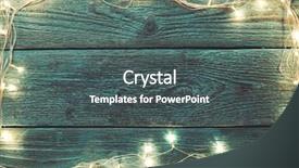  Presentation with blue aged wood sign - Theme having year's garland around perimeter background and a dark gray colored foreground