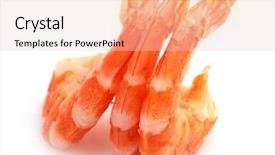  Presentation with shrimp - Slide set consisting of image boiled shrimp on white background and a lemonade colored foreground
