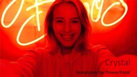  Presentation with neon - Presentation having image-closeup-of-blonde-young background and a black colored foreground