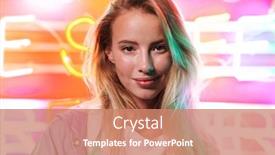  Presentation with neon - Theme consisting of image-closeup-of-blonde-young background and a coral colored foreground
