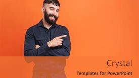  Presentation with jewelry - Presentation theme having image-closeup-of-brunette-man background and a red colored foreground