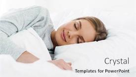  Presentation with sleeping - Cool new presentation theme with image-closeup-of-cute-young backdrop and a white colored foreground