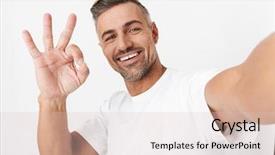  Presentation with masculine - Colorful PPT theme enhanced with image closeup of masculine man backdrop and a lemonade colored foreground