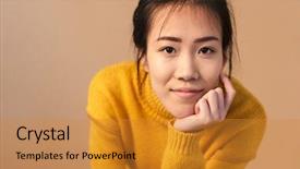  Presentation with asian literature - Cool new presentation design with image closeup of shy asian backdrop and a gold colored foreground