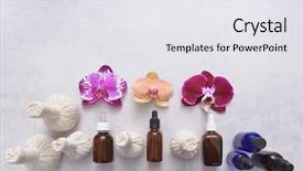  Presentation with aromatherapy rosemary essential oil - Presentation theme consisting of image compression - bottle of essential oil background and a white colored foreground